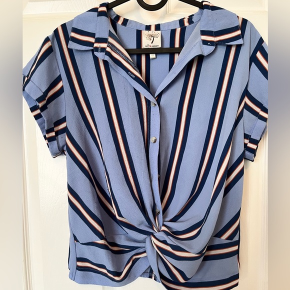 Self Esteem Collared Crop Top - Picture 1 of 3